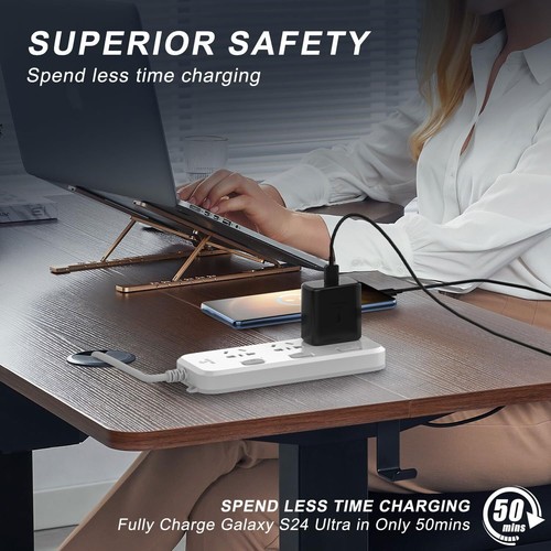 Super Fast Charging 45W USB C Wall for Galaxy S24 Ultra S23+ S22 Note20 S21 S20 - Picture 8 of 18