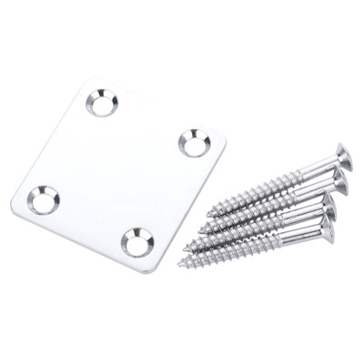 Mini Style Electric Guitar Neck and Body Connecting Steel Plate with Screws CR