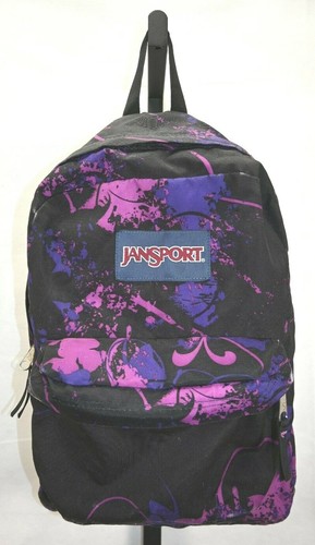 Jansport backpack purple \u0026 black \u0026 pink 