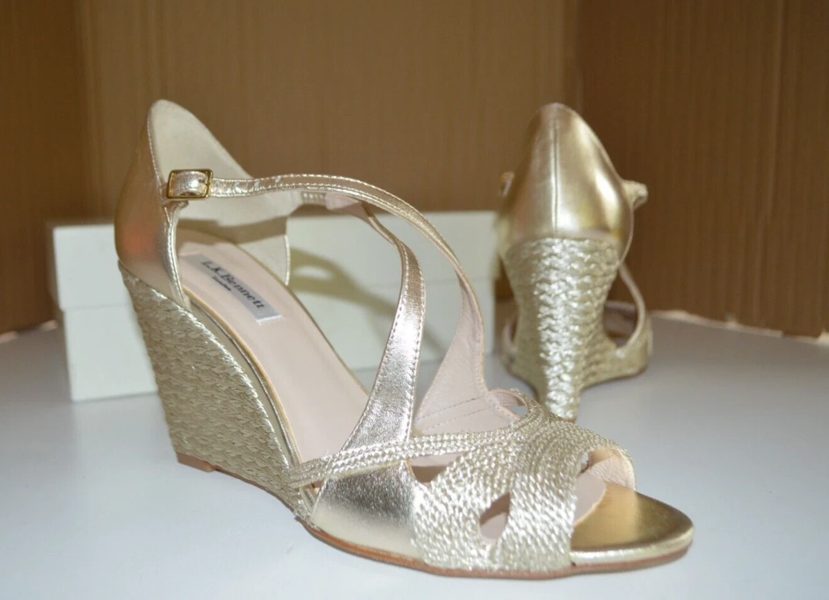 Lk bennett gold wedges sale