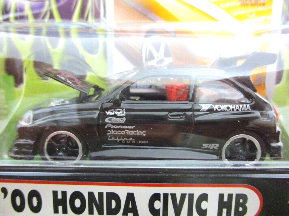 FUNLINE MUSCLE MACHINES IMPORT TUNER - 2000 HONDA CIVIC HATCHBACK - 1/64 - Image 3 of 4