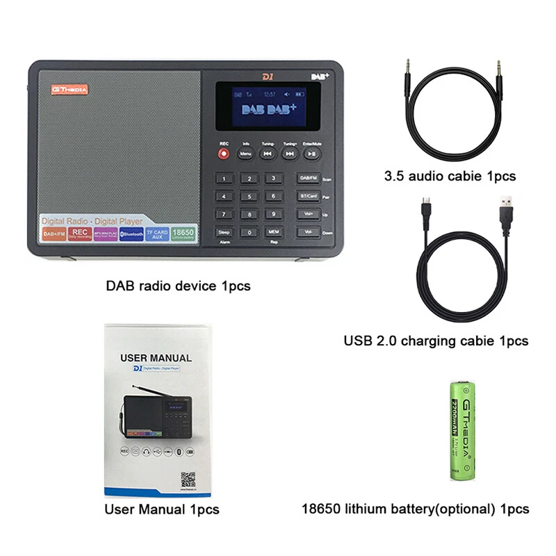 DAB+ Empfangsgerät FM Digitales Radio Lautsprecher UKW Musikbox Wecker für Auto - Bild 3 von 4