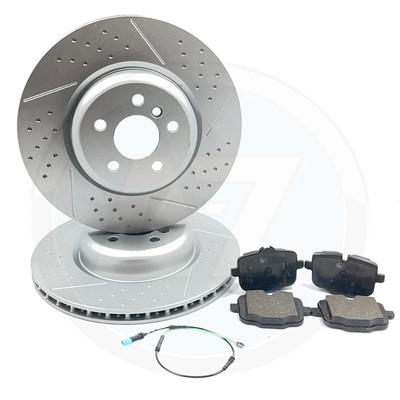 FOR BMW X7 30d G07 M SPORT DIMPLED GROOVED REAR BRAKE DISCS PADS SENSOR 345mm