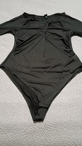 Wild Fable Black Long Sleeve Snap One Piece Bodysuit Women's XL Solid Stretch