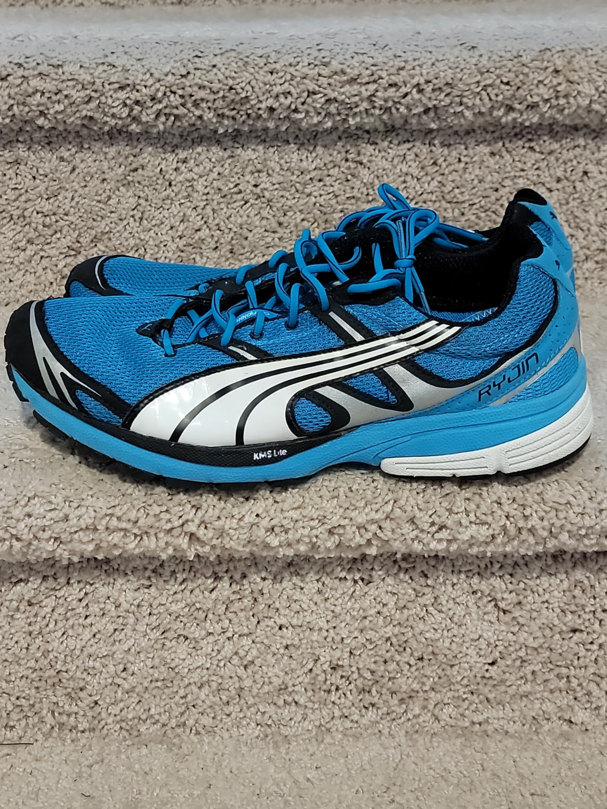 SAOLA Scarpe Puma da uomo taglia 9 5 SLX Ryjin J sneakers da corsa blu acqua indossate a rete