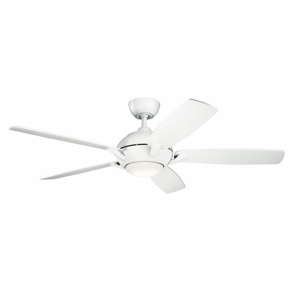 Kichler 330001MWH Geno-54 Ceiling Fan with Light Kit Matte White Blade Finish 20890₽