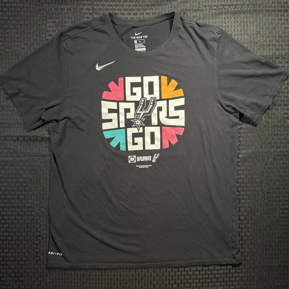 Nike NBA San Antonio Spurs 2019 Playoffs T Shirt Dri-Fit Fiesta City Edition XL - Image 2 of 4
