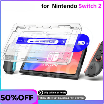 for Nintendo Switch 2/Switch/Switch OLED Screen Protector 9H Tempered Glass Kit