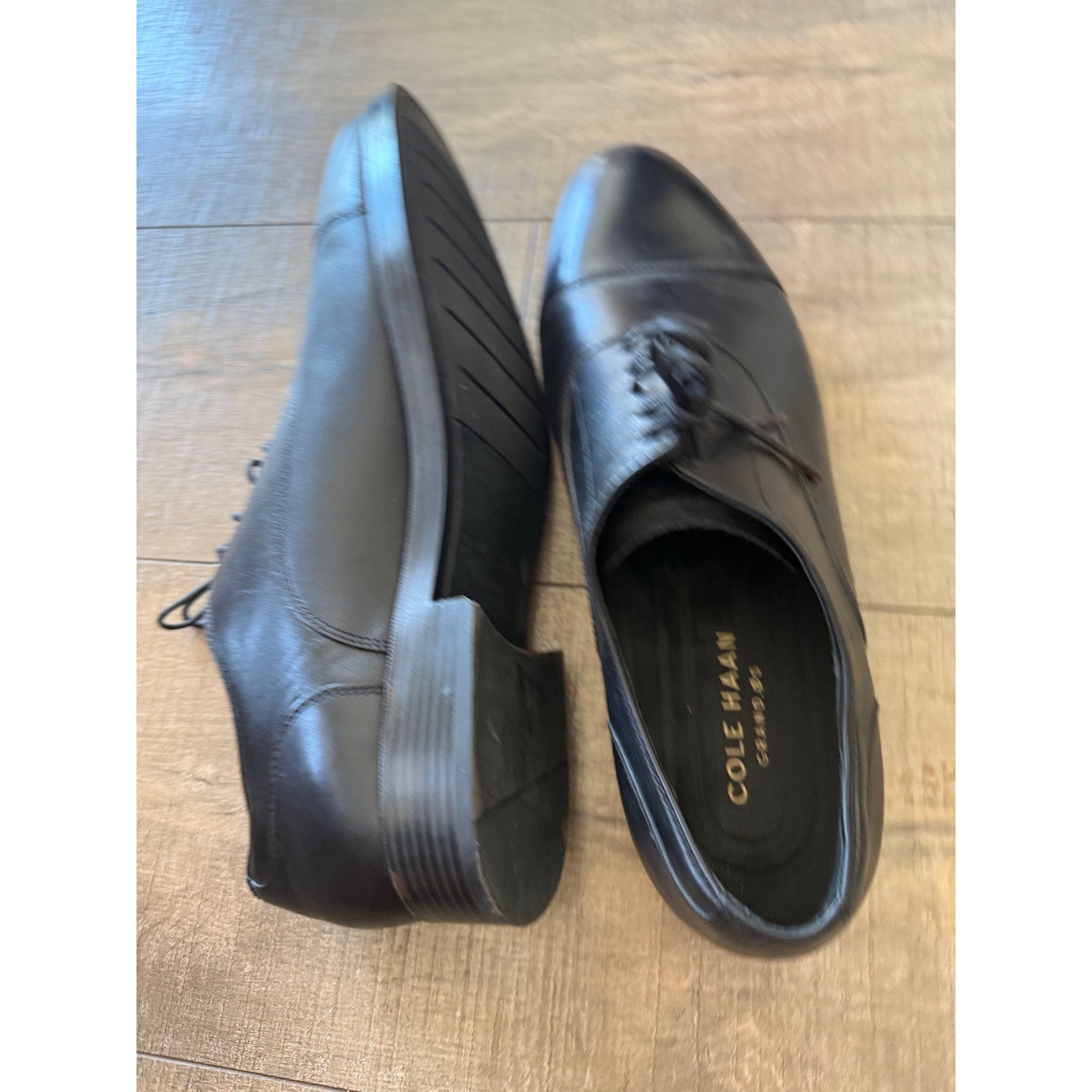 SAOLA Scarpe eleganti Oxford Cole Haan Grand.OS nere in pelle punta a cappuccio 12M carriera classiche