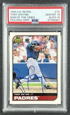 POP 1! TONY GWYNN PSA 10 1998 UPPER DECK UD RETRO #TG SIGN OF THE TIMES AUTO SP