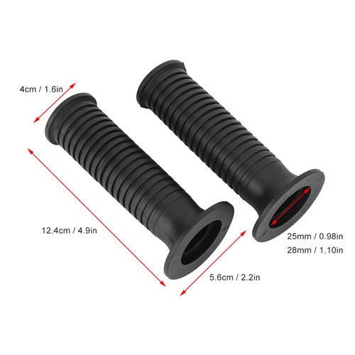 ༝1 Pair 25/28mm 1in Black Motorcycle Handlebar Grip Handle Bar Cover Accessory - Photo 8/9