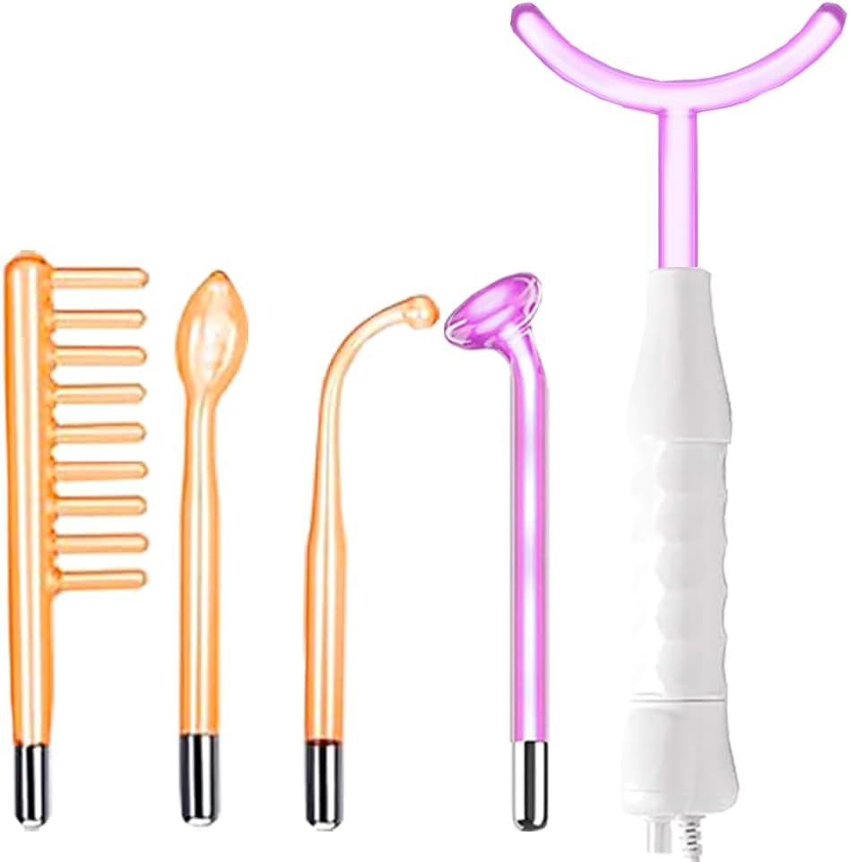 Massaggiatore Elettroterapia 5 in 1 Viso: Alta Frequenza Professionale