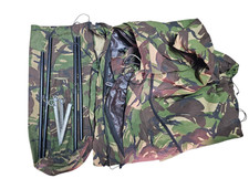 Genuine Dutch Army Issue DPM Canvas Camping Fishing Tent With Poles & Case