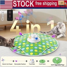 Cat Intelligent Interactive Toy,Rotation Cat Laser Toy,Hide Seek Moving Wand US