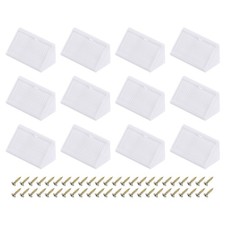 100Pcs Plastic Corner Brace 20x42x20mm Angle Bracket with Screws White
