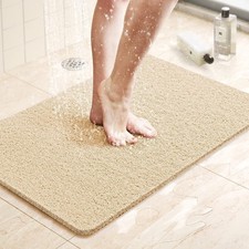 24x16 Inch Non Slip Bathtub Mat PVC Loofah Bathroom Mat Quick Drying Foot Mat