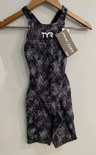 TYR Womens Avictor Supernova Open Back- Black/grey- Womens Size 29