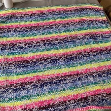 Hand Knitted Pram Blanket 28in X 28in