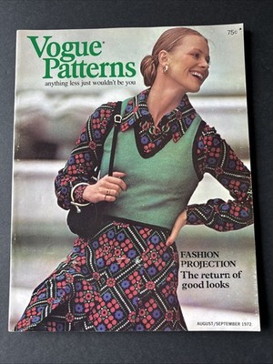 Vintage VOGUE PATTERNS Sewing Book Magazine Aug Sept 1972