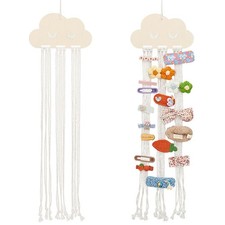 2pcs Cloud Wooden Hairpin Hair Clip Hanging Holder Storage Organizer with