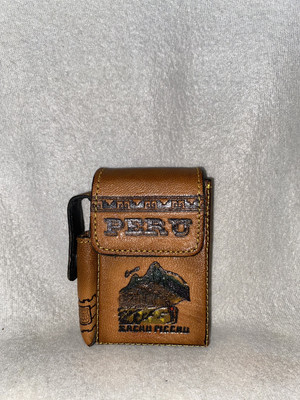 vintage cigarette case ebay Vintage Peru Cigarette Case Leather PERU Tooled Never Used
