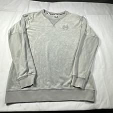 PINK Victoria  s Secret Womens Velour Crewneck Pullover Sweatshirt Grey XS 2849