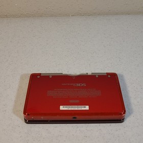Nintendo 3DS Metallic Red Handheld Console System w/ Stylus Charger SD 2 Games