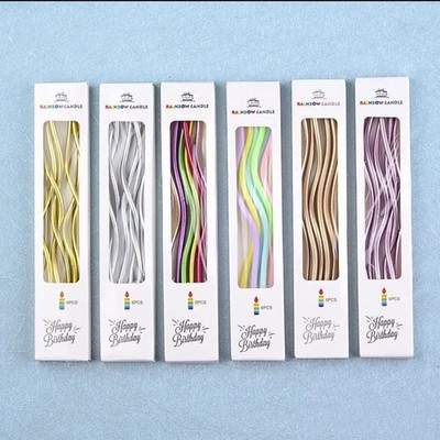 6pcs Spiral Birthday Cake Candles Candles Party Cake Decoration Multiple Colors