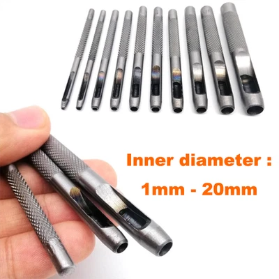 MARKENLOS Herramienta perforadora redonda de alta calidad de 1mm-20mm hueca para riñonera de cuero