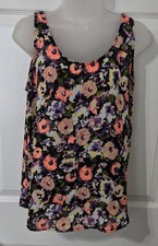 Ladies Floral Tank Top Multicolor Sz Medium USA Made