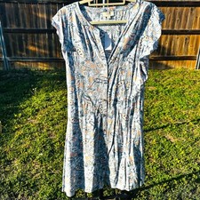 Loft Light Blue Floral Short Sleeve Dress 12