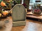 Antique Wall Pocket - old white over green paint. — photo 1