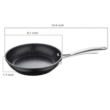 Masterpro Aluminum Titanium Reinforced Non-Stick Fry Pan, 8", Black Induction