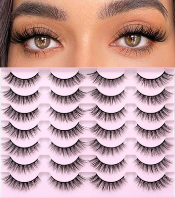 Kiromiro Lashes Wispy False Eyelashes Natural Look 14 pair (Pack of 1), Black