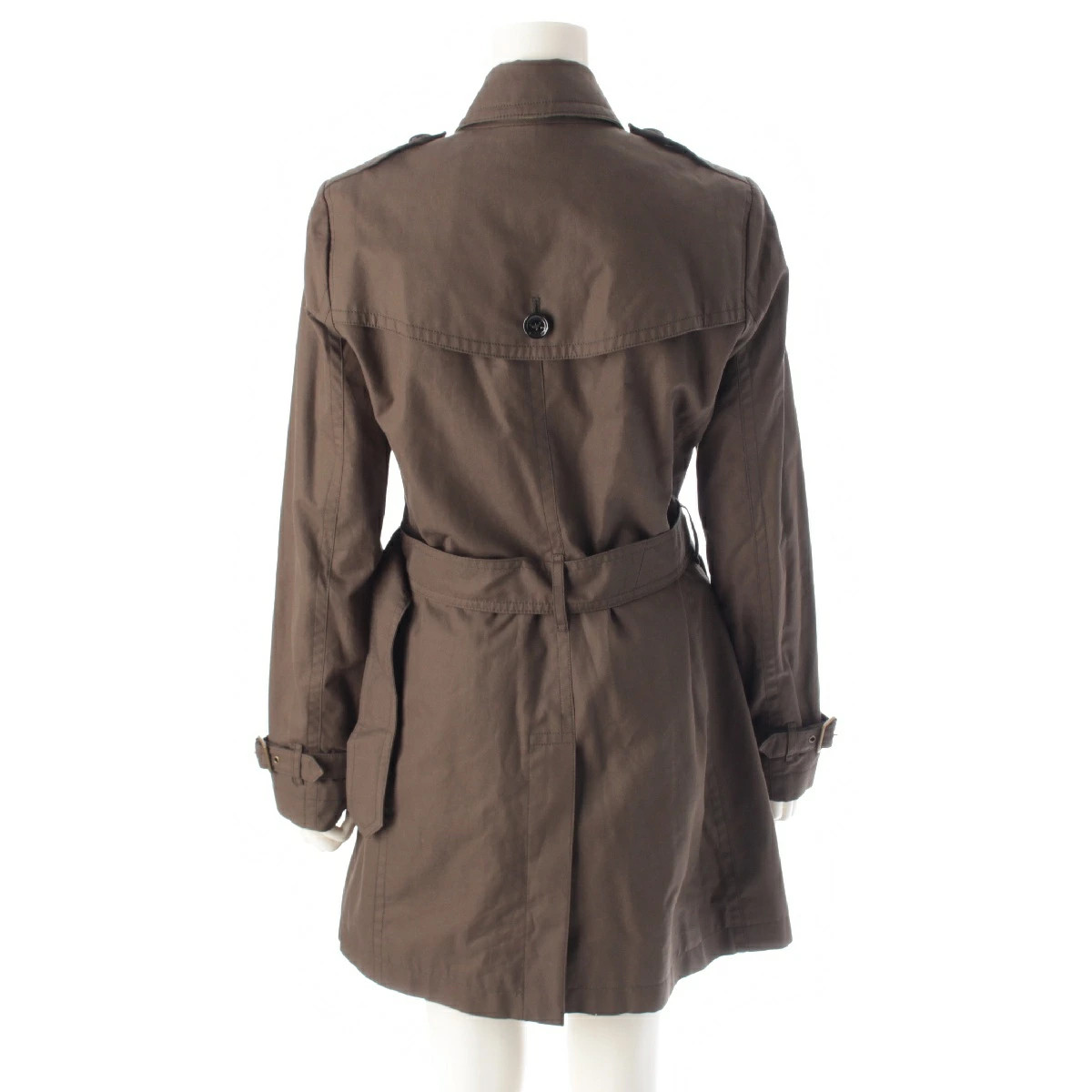 BURBERRY Cotton Bullitt Belted Trench Coat Jacket Outer Olive Khaki Green 38 [Us thumbnail 4