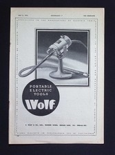 Original 1944 Reklame Wolf tragbare Elektrowerkzeuge S. Wolf & Co.