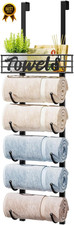 6-Tier Over-the-Door and Wall-Mounted Metal Towel-Storage Organizer with Basket