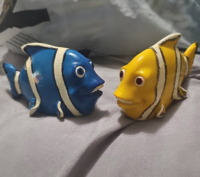 Ceramic Finding Nemo Characters Set of 2, Multicolor Blue & Yellow
