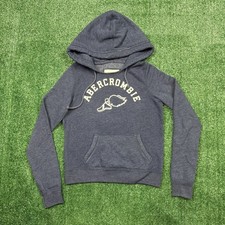 Vintage Y2K Abercrombie Fitch Hoodie Women's Size S Blue Pullover Drawstrings AF