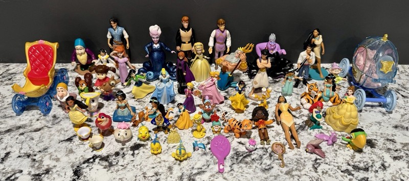 58 ~DISNEY~ PVC Figures Lot  ~CAKE TOPPERS~ Ariel Belle Jasmine Snow White
