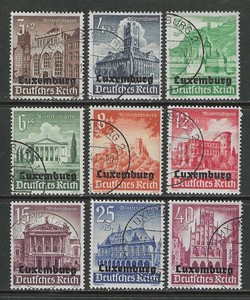 1941 LUXEMBOURG WW II German occup. complete semi postal set with overprint used