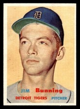 1957 Topps Baseball #338 Jim Bunning EX/MT - NM *k1