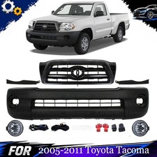 Front Bumper Cover Textured Plastic Fog Lights Kit For 2005-2011 Toyota Tacoma