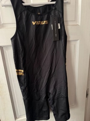 Virus V3 Large Men s Weightlifting Singlet Black/ Gold