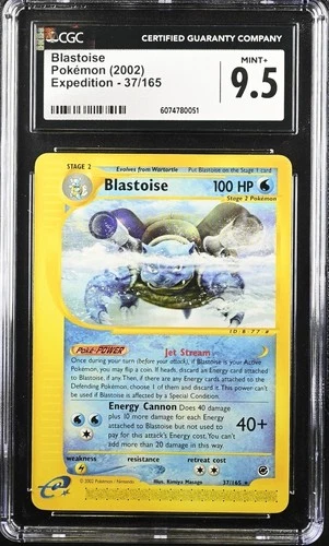 CGC 9.5 MINT+ Blastoise 37/165 Expedition 2002 Pokemon Card Non-Holo Pop 5