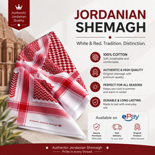 "Authentic Jordanian Shemagh - 100 Cotton, Premium Quality for Every Season "