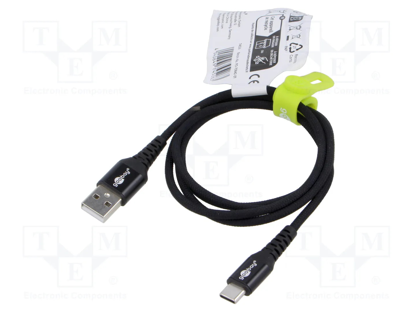 Cable USB Goobay 74526 1 m USB-C a USB-A 2.0 Negro - Imagen 3