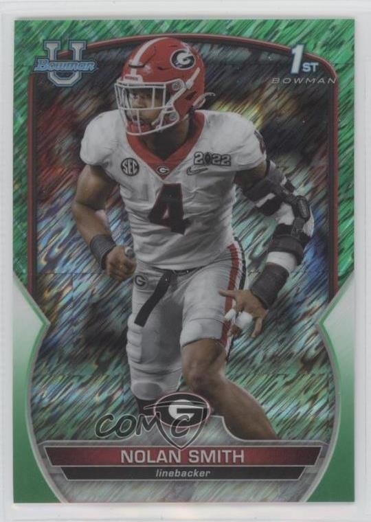 2022 Bowman U Chrome Green Shimmer Refractor 18/99 Nolan Smith #33 13ab