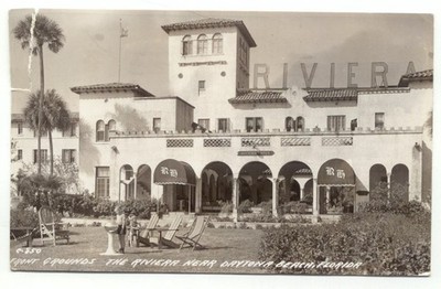 Daytona Beach FL Riviera Hotel Real Photo RPPC c1941 Postcard Florida