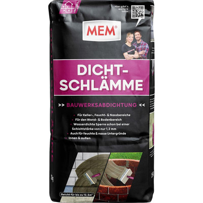 MEM Dicht Schlämme Dichtungsschlämme für Keller Mauer Dusche Bad Brunnen 25 kg